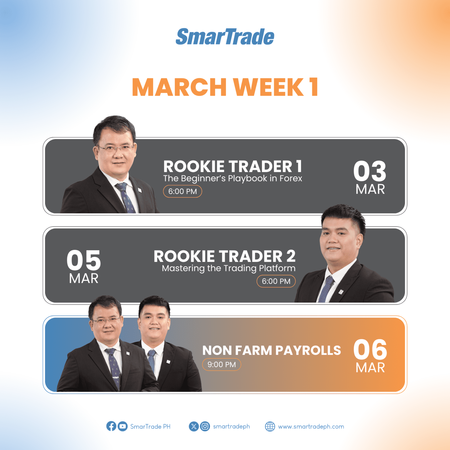 March Week 1 Webinar Schedule