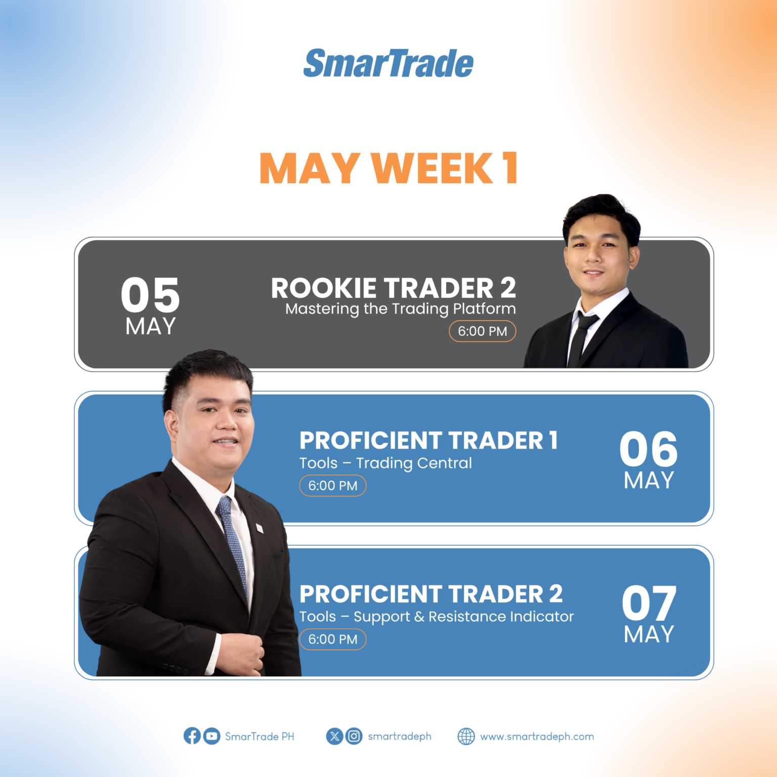 May Week 1 Webinar Schedule