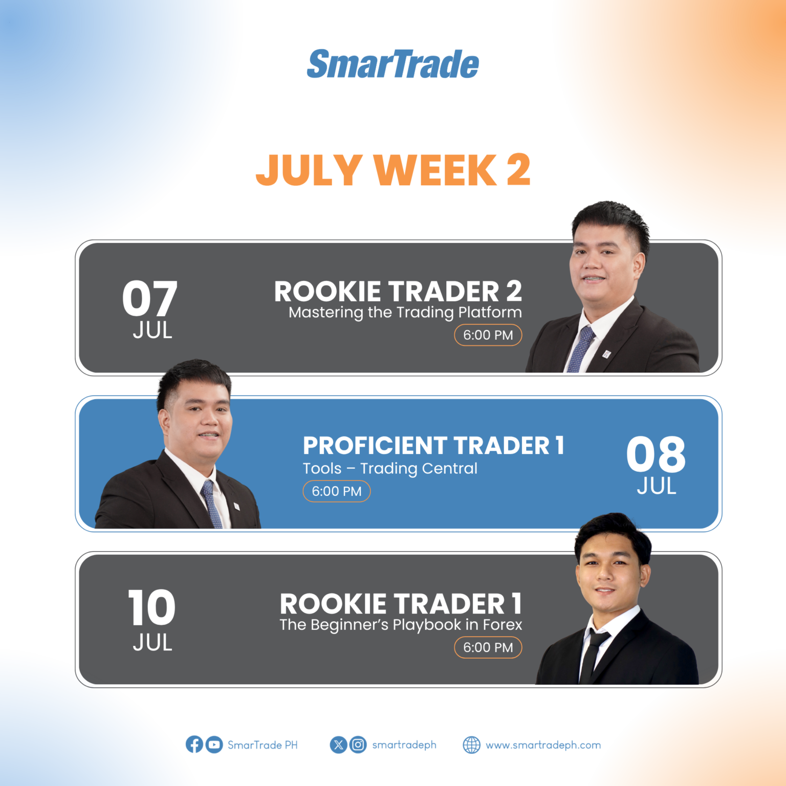July Week 2 Webinar Schedule