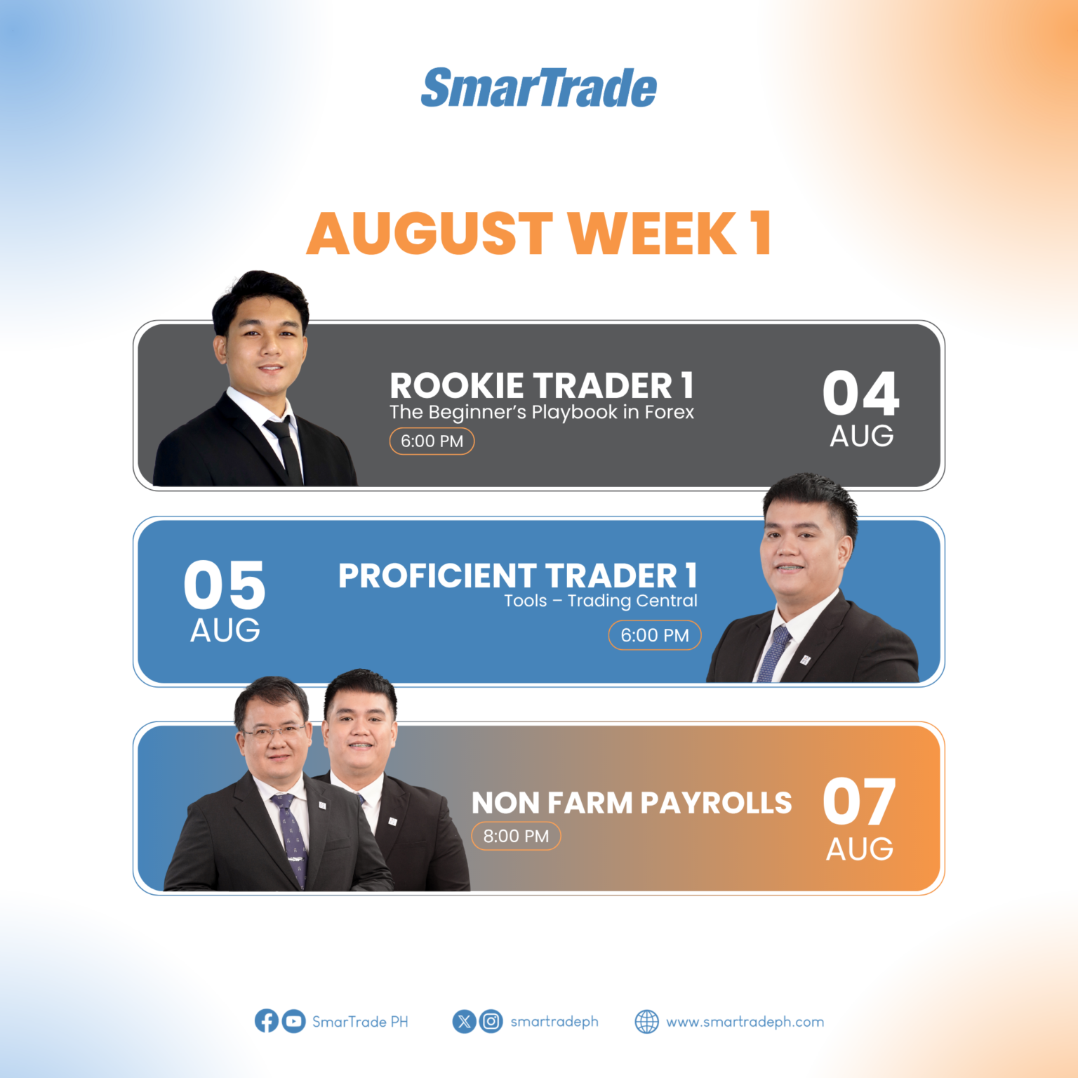 August Week 1 Webinar Schedule