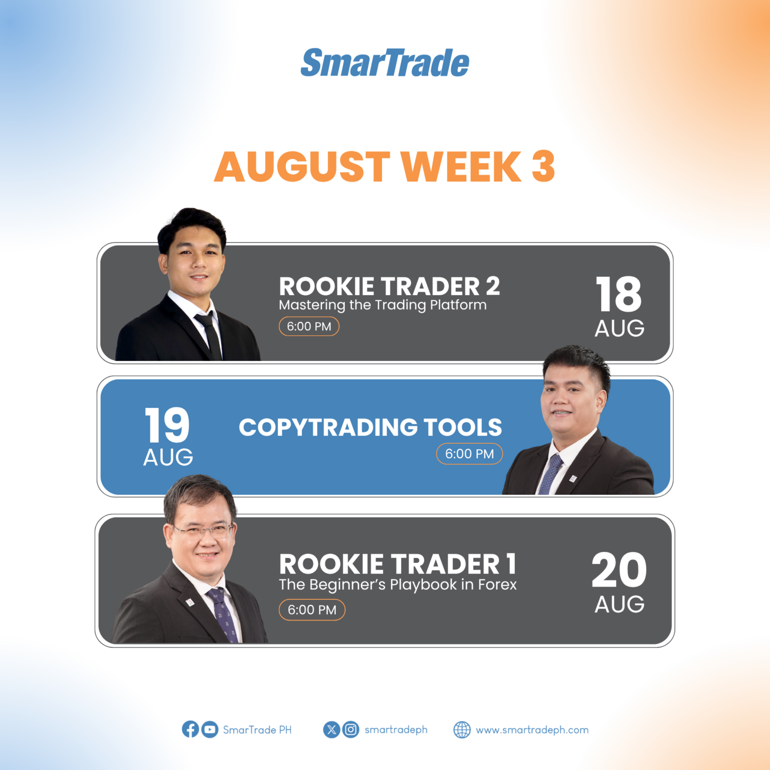 August Week 3 Webinar Schedule