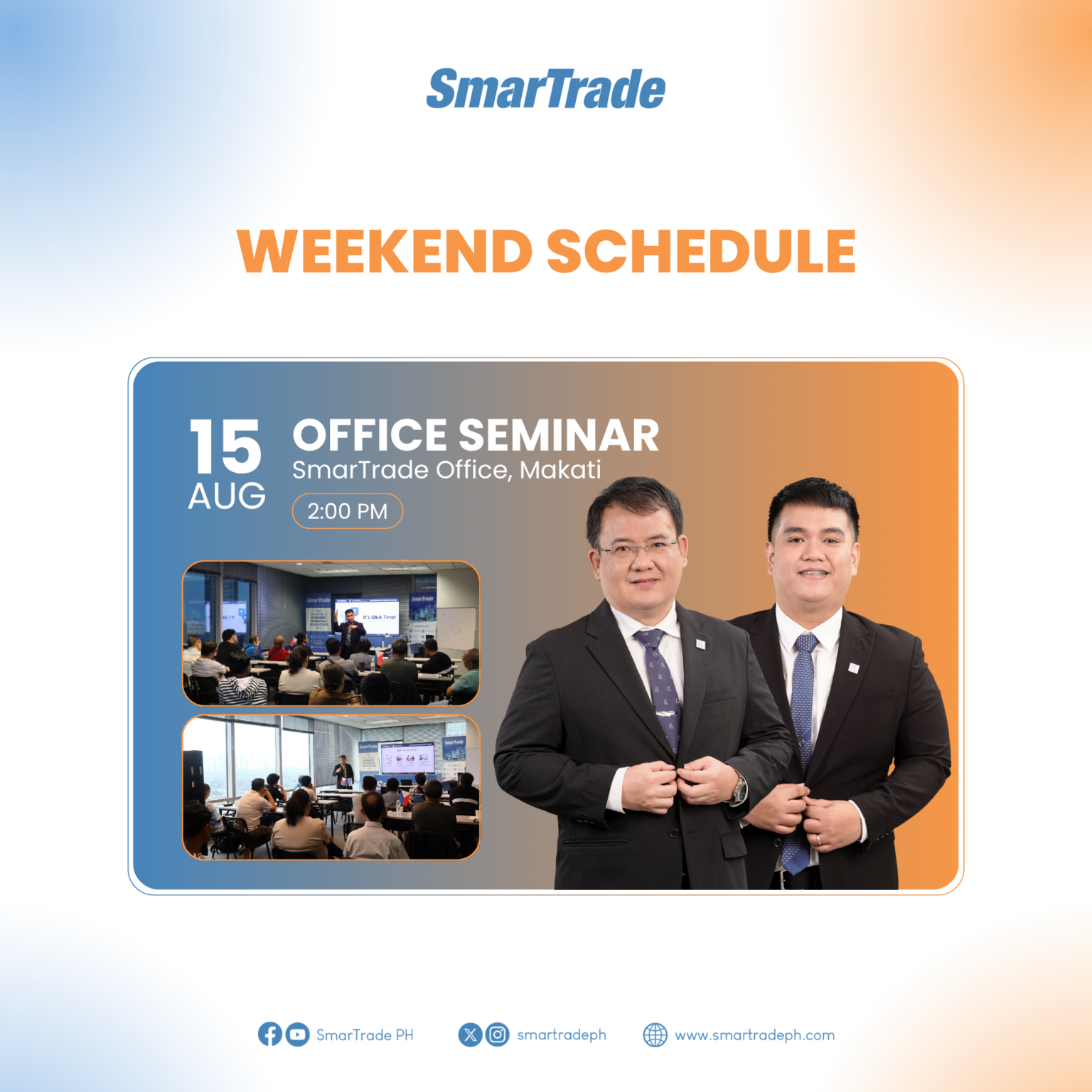 August Weekend Schedule