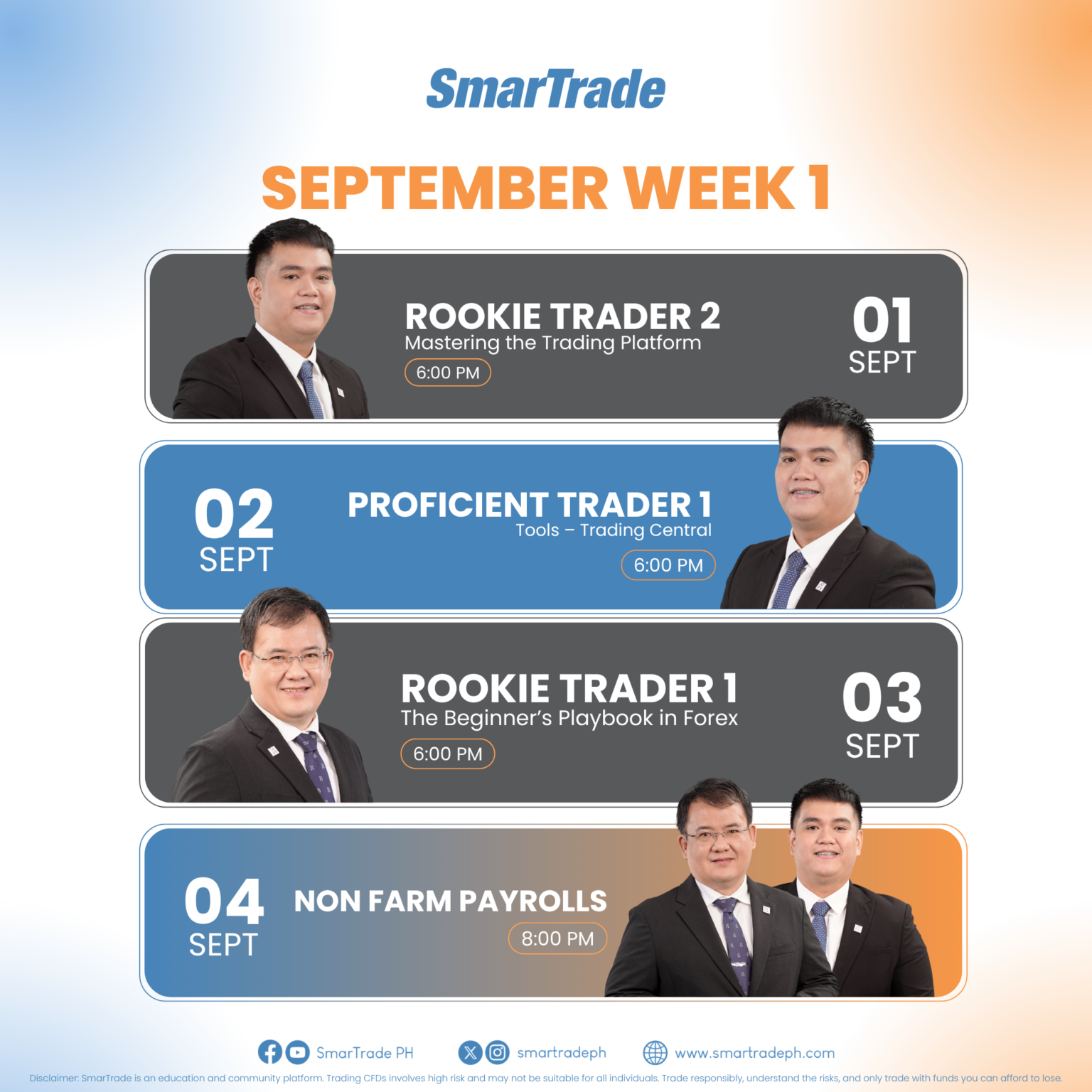 September Week 1 Webinar Schedule