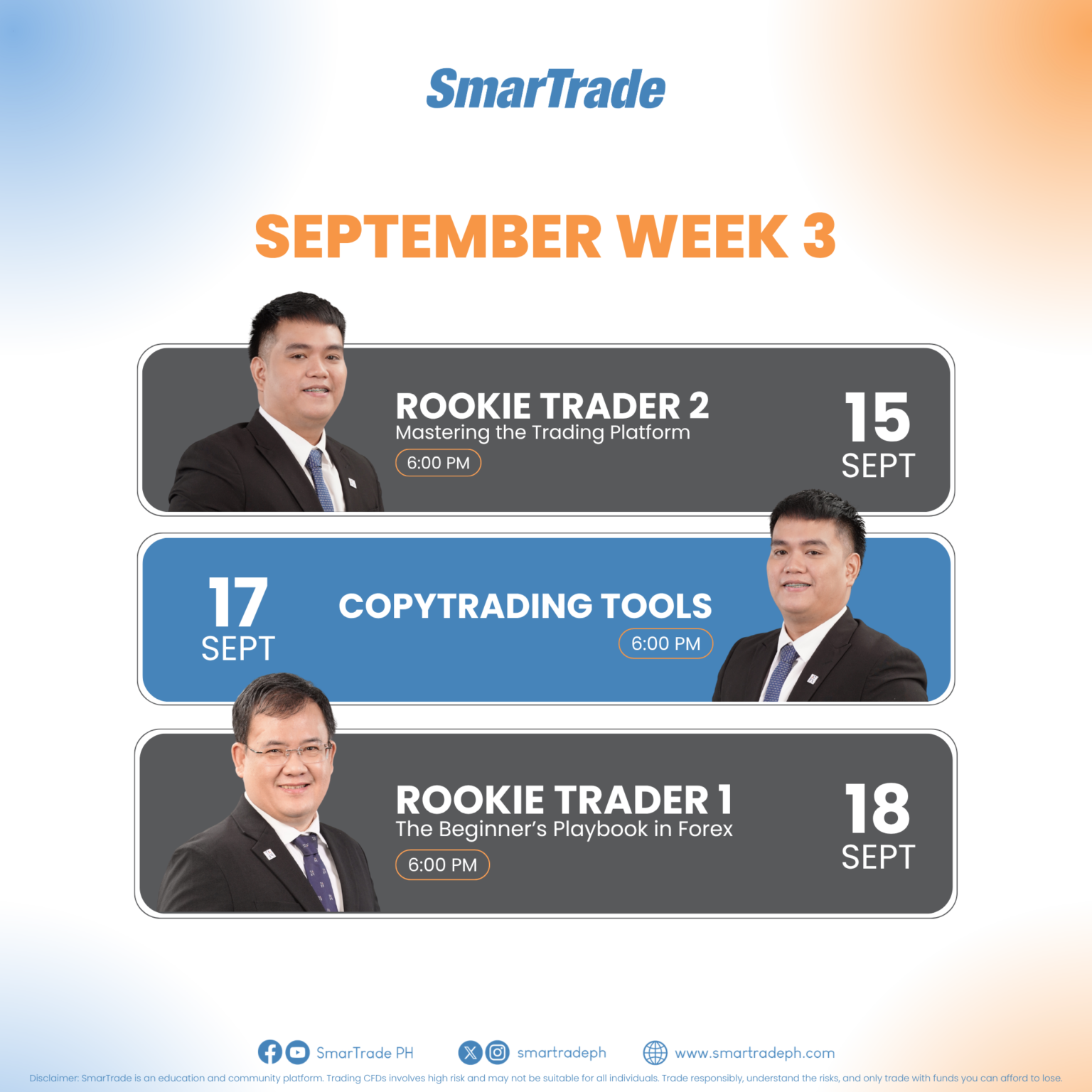 September Week 3 Webinar Schedule