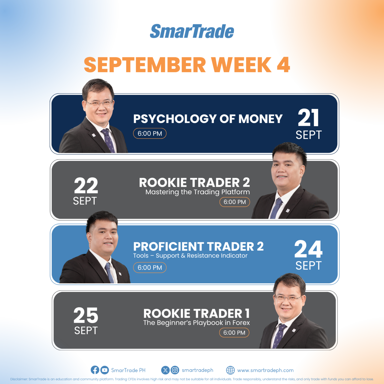 September Week 4 Webinar Schedule
