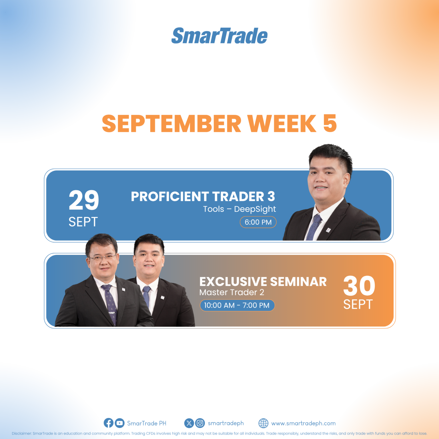 September Week 5 Webinar Schedule