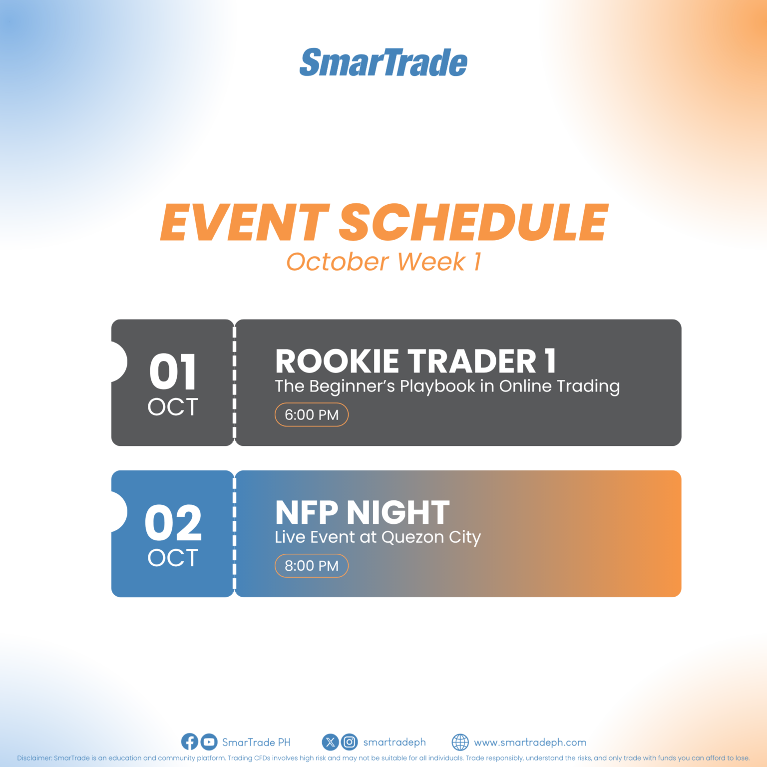 October Week 1 Webinar Schedule