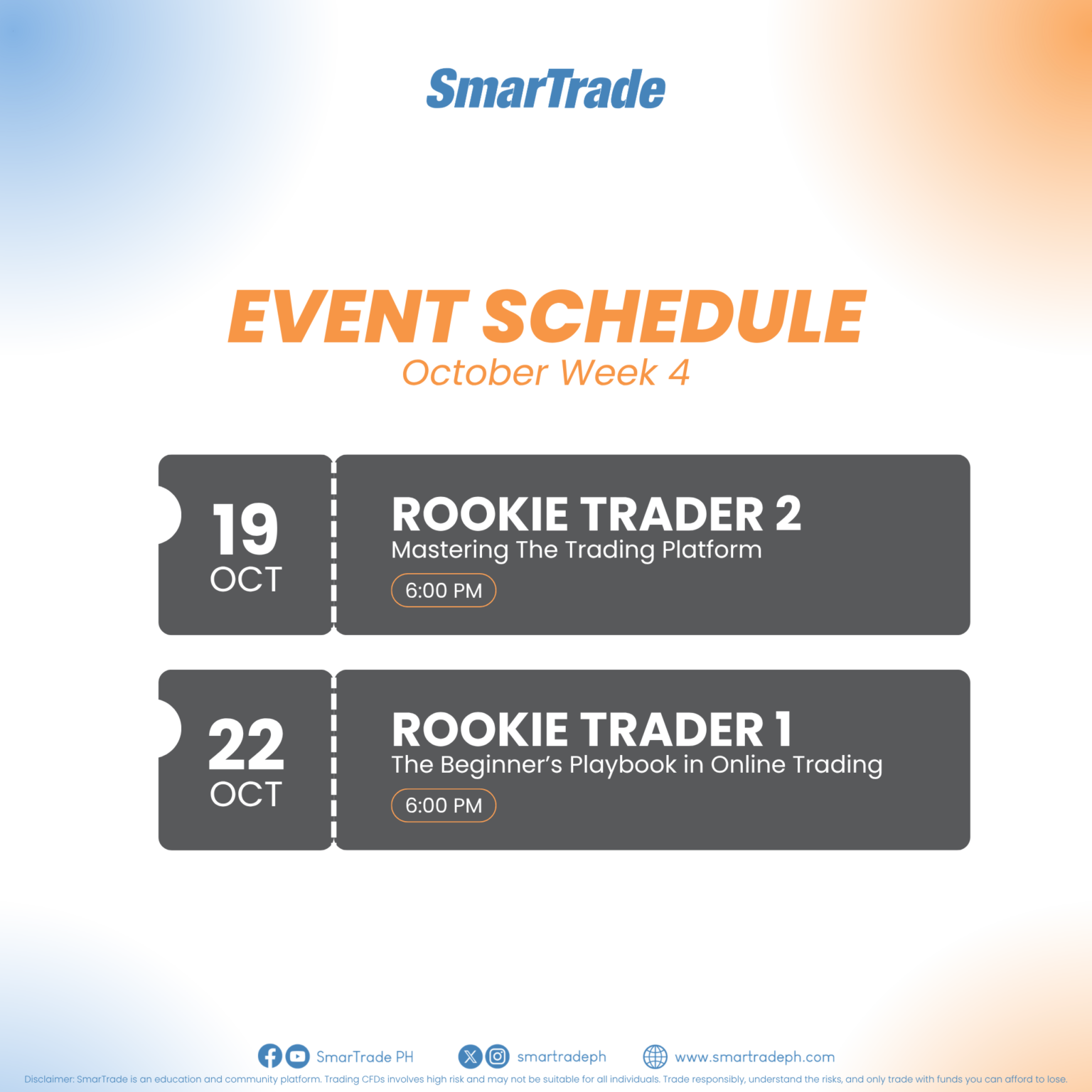 October Week 4 Webinar Schedule